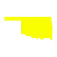 Oklahoma kaart op witte achtergrond vector