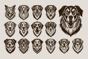 ai gegenereerd voorkant visie blaffen anatolisch herder hond hoofd illustratie ontwerp reeks vector