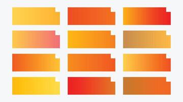 tinten van oranje kleurrijk helling verzameling vector