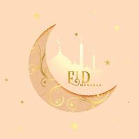 elegant eid mubarak wensen lief groet achtergrond vector