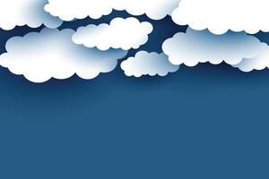 wit wolken Aan blauw vlak achtergrond ontwerp vector