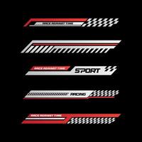 sport racing strepen auto stickers. wijziging lichaam snelheid en drift vinyl sticker geïsoleerd reeks Sjablonen vector