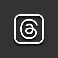 draden app logo icoon met schaduw vector