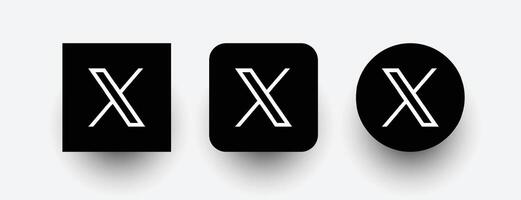 reeks van nieuw twitter logo X pictogrammen vector