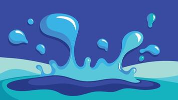 blauw water plons Aan de blauw achtergrond. vector illustratie voor uw ontwerp