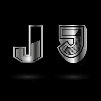 abstracte metalen letter j illustratie vector