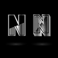 abstracte metalen letter n illustratie vector