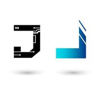 moderne technologie letter j vector ontwerp