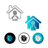 abstracte huis verf pictogram illustratie vector