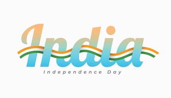 elegant Indië onafhankelijkheid dag tekst banier ontwerp vector