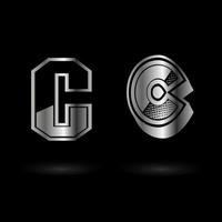 abstracte metalen letter c illustratie vector