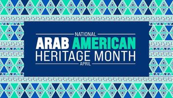 april is Arabisch Amerikaans erfgoed maand achtergrond sjabloon. vakantie concept. gebruik naar achtergrond, banier, aanplakbiljet, kaart, en poster ontwerp sjabloon met tekst opschrift en standaard- kleur. vector