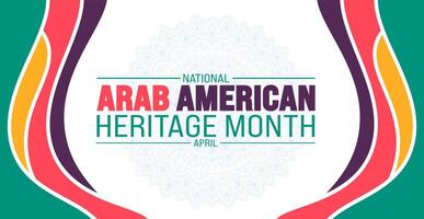 april is Arabisch Amerikaans erfgoed maand achtergrond sjabloon. vakantie concept. gebruik naar achtergrond, banier, aanplakbiljet, kaart, en poster ontwerp sjabloon met tekst opschrift en standaard- kleur. vector