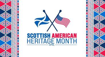 april is Schots Amerikaans erfgoed maand achtergrond sjabloon. vakantie concept. vector