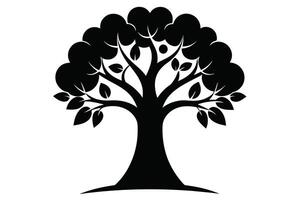 zwart boom clip art reeks vector geïsoleerd Aan wit achtergrond
