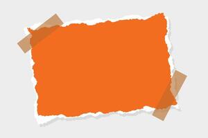 realistisch gescheurd ripper oranje papier kader achtergrond vector