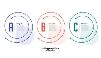 drie stappen infographic sjabloon in spiraal lijn vorm ontwerp vector