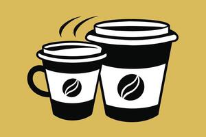 hand- getrokken koffie cups vector