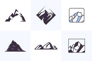 berg, heuvel, rots silhouet icoon logo vector
