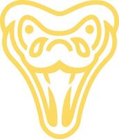 goud slang hoofd schets beroerte logo sjabloon vector