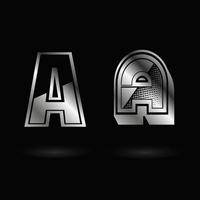 abstracte metalen letter een illustratie vector