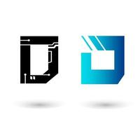 moderne technologie letter d vector ontwerp