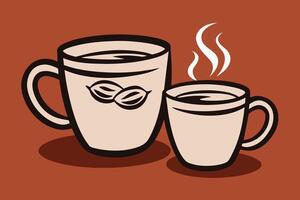 hand- getrokken koffie cups vector
