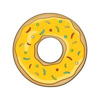 geel donut met hagelslag vector