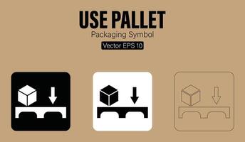 gebruik pallet verpakking symbool vector