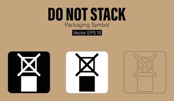 Doen niet stack verpakking symbool vector