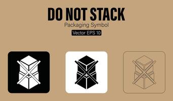 Doen niet stack verpakking symbool vector