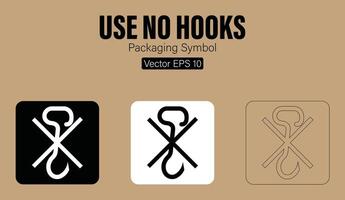 Doen niet gebruik haken verpakking symbool vector