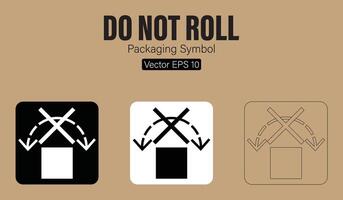 Doen niet rollen verpakking symbool vector