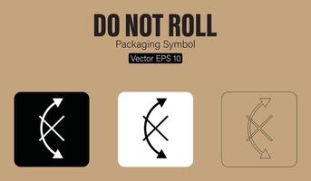 Doen niet rollen verpakking symbool vector