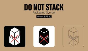 Doen niet stack verpakking symbool vector