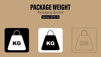 pakket gewicht verpakking symbool vector