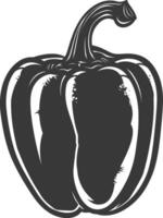 ai gegenereerd silhouet klok peper of paprika gesneden zwart kleur enkel en alleen vector