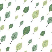 diagonaal geregeld groen bladeren geïsoleerd Aan wit backdrop vector naadloos patroon. creatief kunst structuur voor het drukken Aan divers oppervlakken of gebruik in grafisch ontwerp projecten.