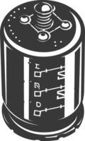 ai gegenereerd silhouet condensator single elektronisch bestanddeel zwart kleur enkel en alleen vector