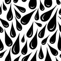 onregelmatig formaat zwart druppels strak geplaatst dichtbij samen over- wit achtergrond. zwart en wit naadloos vector patroon voor het drukken of gebruik in grafisch ontwerp projecten.