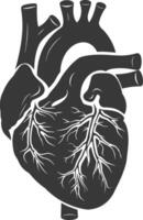 ai gegenereerd silhouet voor intern organen van hart zwart kleur enkel en alleen vector