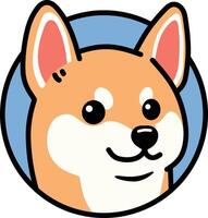 shiba inu schattig tekenfilm vector