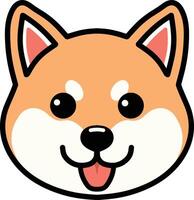 shiba inu schattig tekenfilm vector