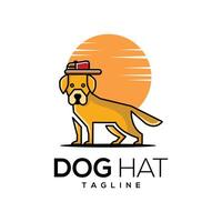 hond hoed logo ontwerp vector