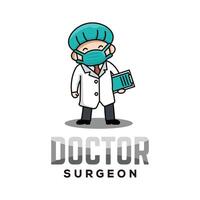 dokter tekenfilm logo ontwerp vector