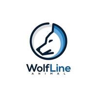 wolf lijn logo ontwerp vector