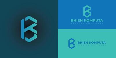 abstract eerste brief bk of kb logo in blauw kleur geïsoleerd in meerdere blauw achtergrond kleuren. bk monogram logo in een zeshoek stijl. blauw brief bk voor een kleinhandel bedrijf lijn logo ontwerp inspiratie vector