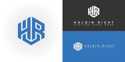 abstract eerste brief hr of rh logo minimalistische monogram zeshoek vorm logo in blauw kleur geïsoleerd Aan meerdere achtergronden. brief hr logo toegepast voor bedrijf en overleg plegen bedrijf logo icoon ontwerp vector