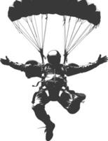 ai gegenereerd silhouet skydiver Mens vol lichaam zwart kleur enkel en alleen vector