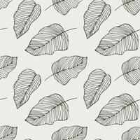 naadloos patroon, lijn tekening van contour bladeren Aan een licht achtergrond. achtergrond, textiel, vector
